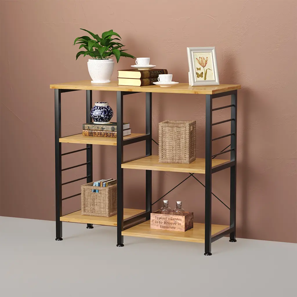 steel bamboo shelving