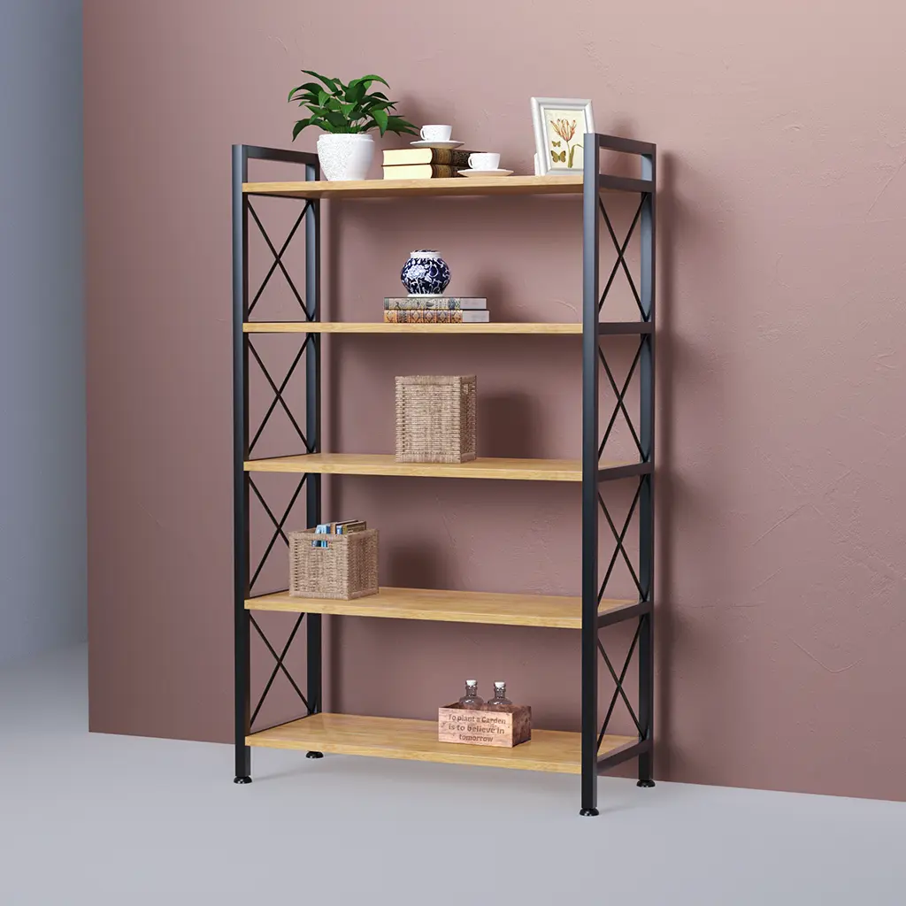 steel bamboo shelves