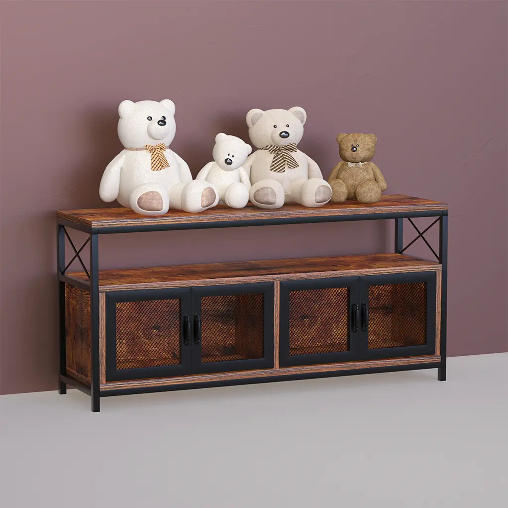 steel wood tv stand