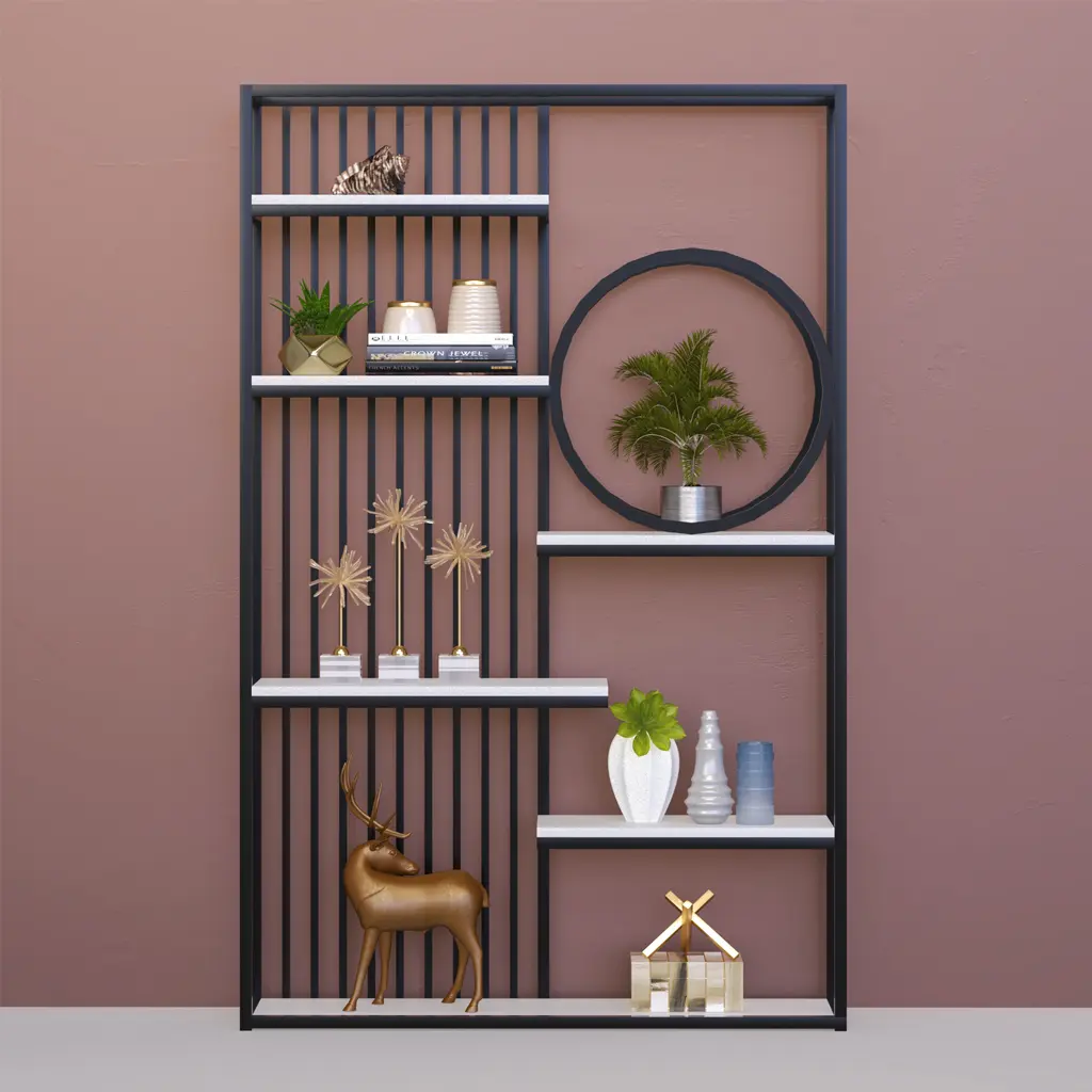 metal wooden display shelves