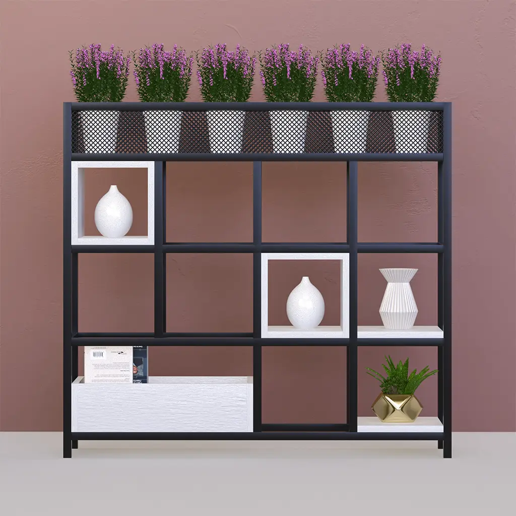 steel wood office shelves